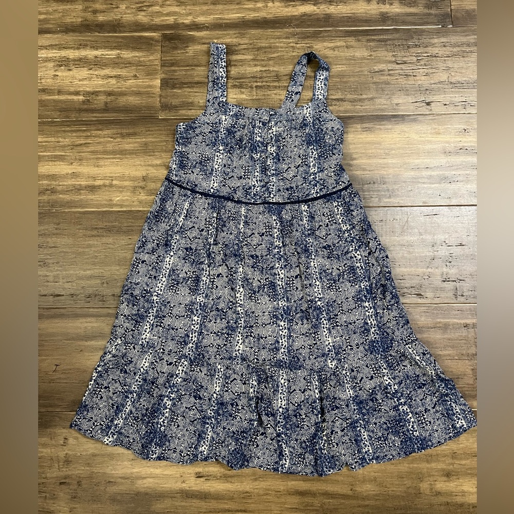 Girls blue & cream BLUE RAIN sundress sz 14